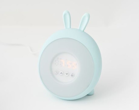 Rabbit & Friends Lampka budząca światłem Króliczek niebieska